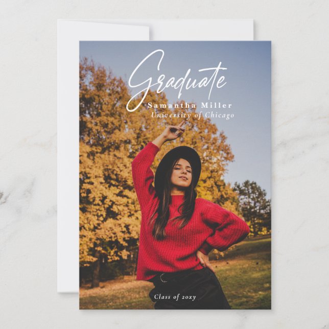 Enkel Modern Minimalistisk  2 Foto Examen Inbjudningar (Framsida)