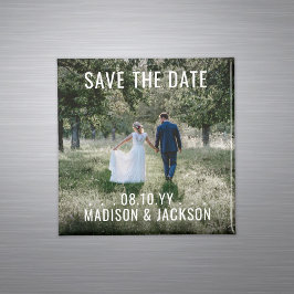 Enkel, modern, minimalistisk Bröllop spara datum Magnet