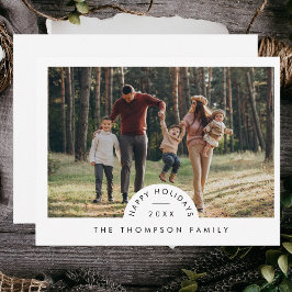 Enkel, modern, minimalistisk familjefolljul julkort