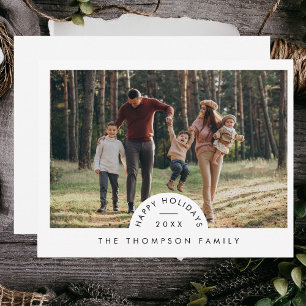 Enkel, modern, minimalistisk familjefolljul julkort