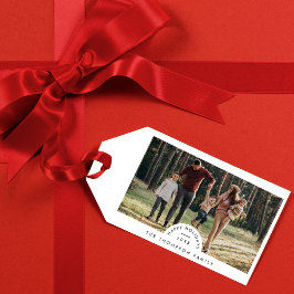 Enkel, modern, minimalistisk familjefolljul presentetikett