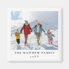 Enkel, modern, minimalistisk familjefoto magnet