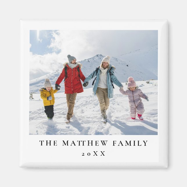 Enkel, modern, minimalistisk familjefoto magnet (Framsidan)