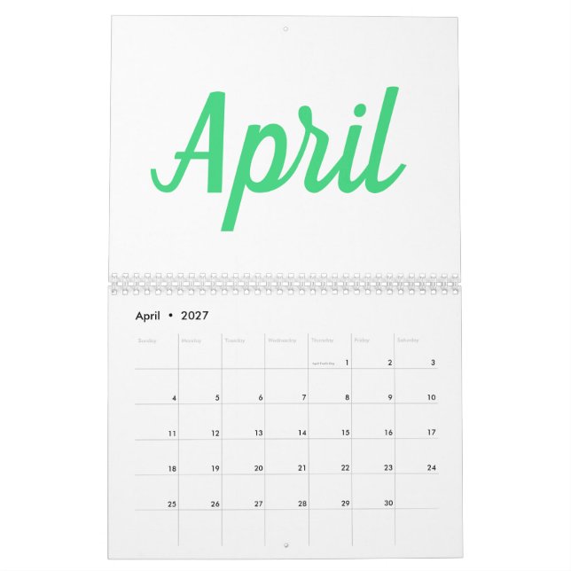 Enkel Modern Minimalistisk Färgrik Kalender 2023 (Apr 2027)