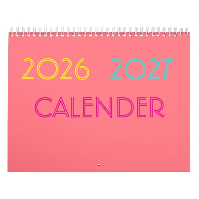Enkel Modern Minimalistisk Färgrik Kalender 2023 (Omslag)