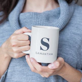 Enkel, modern, minimalistisk, första monogram kaffemugg