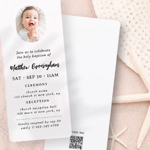 Enkel, modern, minimalistisk foto-Heliga-baptism Inbjudningar
