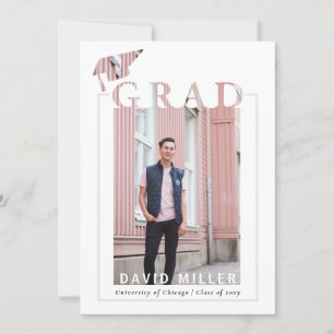 Enkel, modern, minimalistisk foto Studenten Inbjudningar