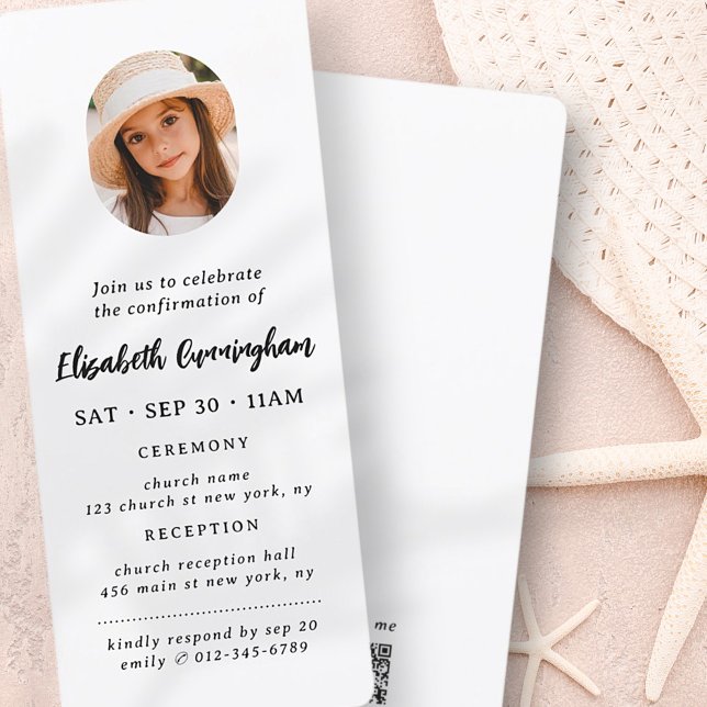 Enkel, modern, minimalistisk fotobekräftelse inbjudningar (Skapare uppladdad)