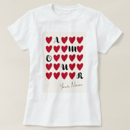 Enkel, modern, minimalistisk Kärlek Valentine T-Sh T Shirt