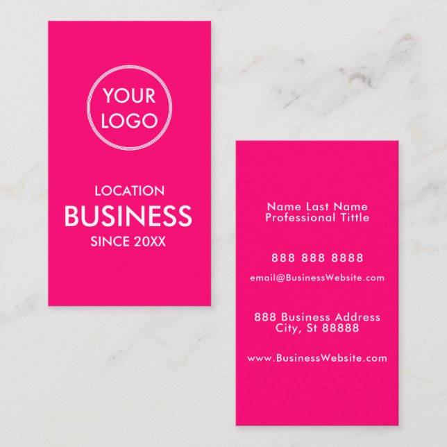 Enkel, modern, minimalistisk Magenta av Logotyp fö Visitkort (Fram/baksida)