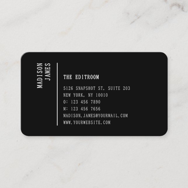 Enkel Modern Minimalistisk Mörk Svart QR-kod Visitkort (Framsida)