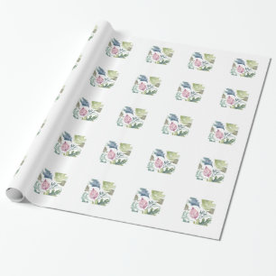 Enkel Modern Minimalistisk Namn Blomma Presentpapper
