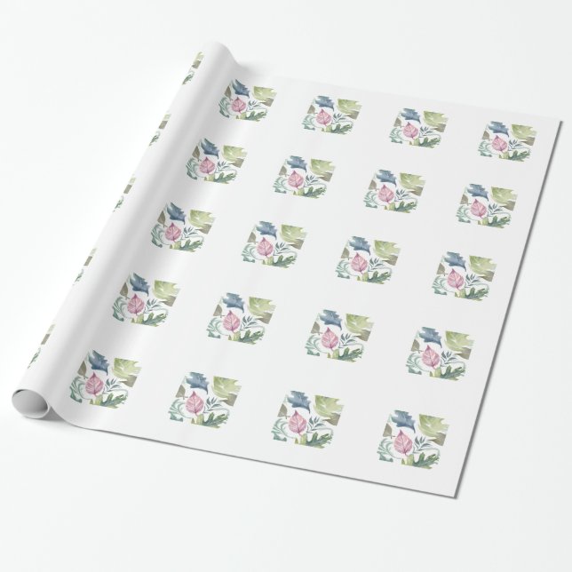 Enkel Modern Minimalistisk Namn Blomma Presentpapper (Utrullad)