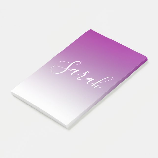 Enkel, modern, minimalistisk övertoning för Lila u Post-it Block (Vinklad)