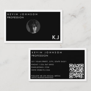 Enkel Modern Minimalistisk Professionell Foto QR-k Visitkort