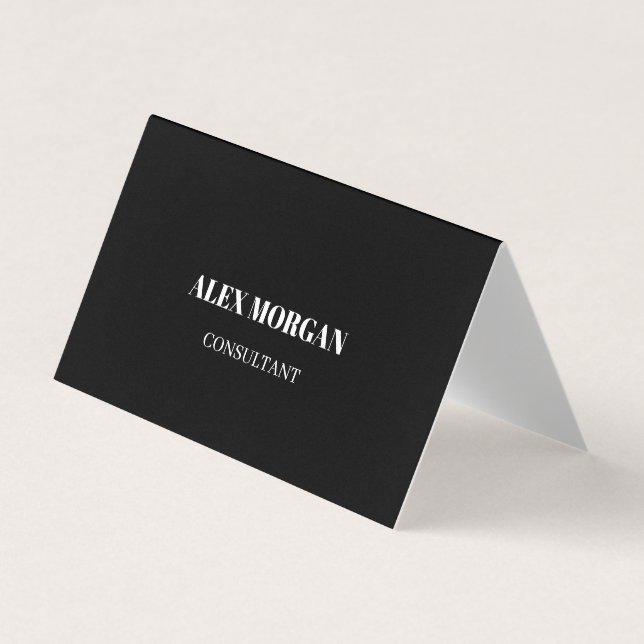 Enkel Modern Minimalistisk Professionell svart Visitkort (Framsida)