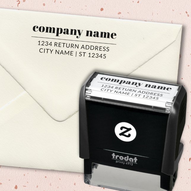 Enkel modern, minimalistisk Returadress för företa Självfärgande Stämpel (Company Return Address Stamp)