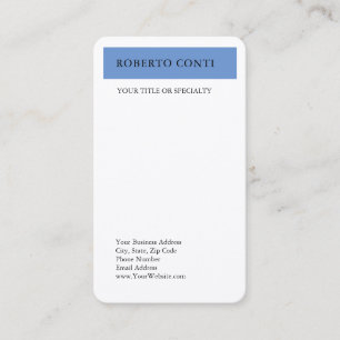 Enkel, modern, minimalistisk Silke Blue White Visitkort
