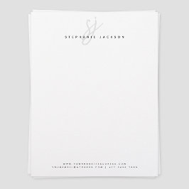 Enkel, modern, minimalistisk skriptmonogram Office Brevhuvud