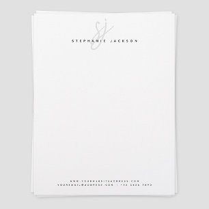 Enkel, modern, minimalistisk skriptmonogram Office Brevhuvud