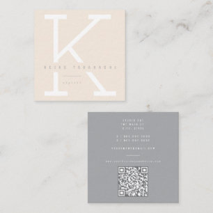 Enkel Modern Minimalistisk Stil med Fet Monogram Fyrkantigt Visitkort