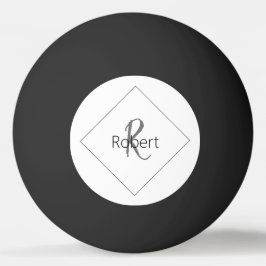 Enkel, modern, minimalistisk svartvit Monogram Nam Pingisboll
