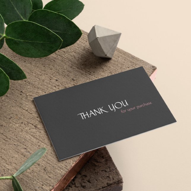 Enkel, modern, minimalistisk Tack Visitkort (Simple Modern Minimalist Order Thank You Business Card)