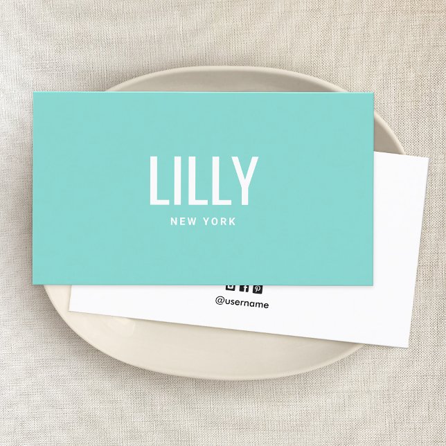 Enkel, modern, minimalistisk turkos för Profession Visitkort (Skapare uppladdad)