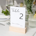 Enkel, modern, minimalistisk typografi vit bordsnummer<br><div class="desc">Anpassa den här snyggten till ett enkelt,  minimalistiskt elegant modernt kort för vitt bordsnummer.</div>