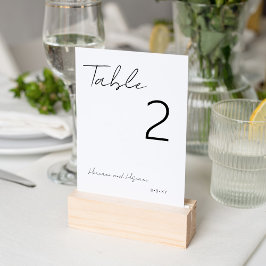 Enkel, modern, minimalistisk typografi vit bordsnummer