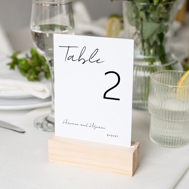 Enkel, modern, minimalistisk typografi vit bordsnummer (Skapare uppladdad)
