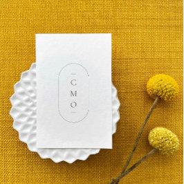 Enkel, modern, minimalistisk vit monogram-Logotyp Visitkort