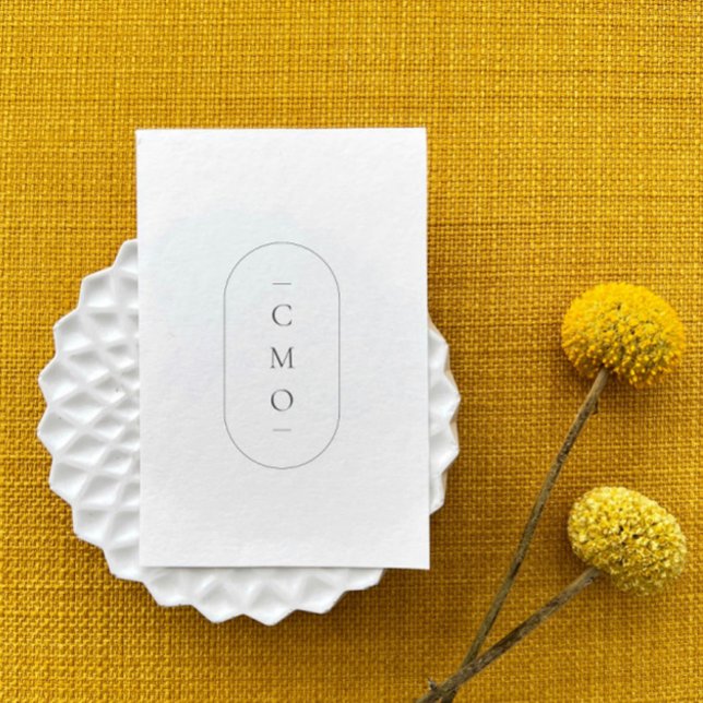 Enkel, modern, minimalistisk vit monogram-Logotyp Visitkort (Skapare uppladdad)