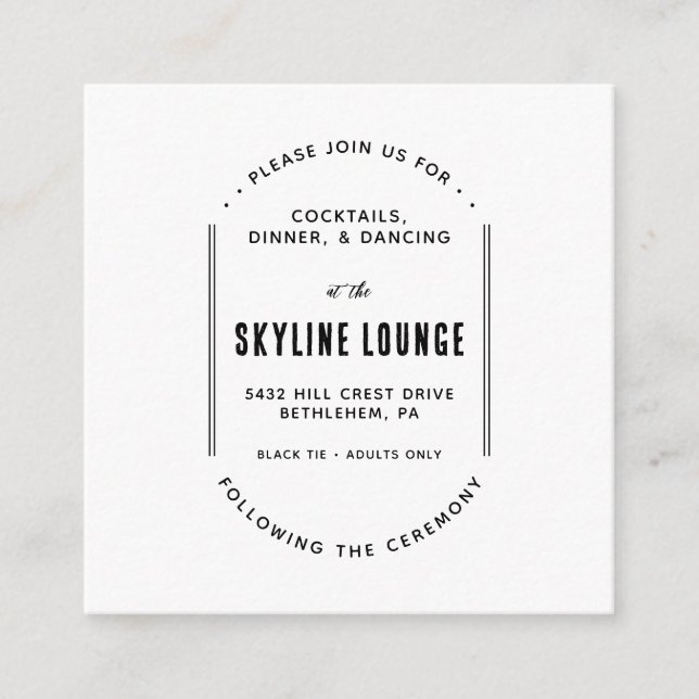 Enkel modern minimalistiskt kuvertkort tilläggskort (Framsida)