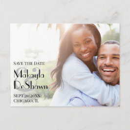 Enkel, modern, minimalt foto Spara datumet Bröllop Vykort