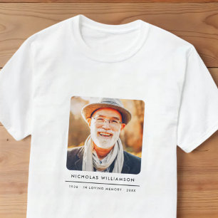 Enkel Modern Minnesmärkestext Anpassad Foto T Shirt