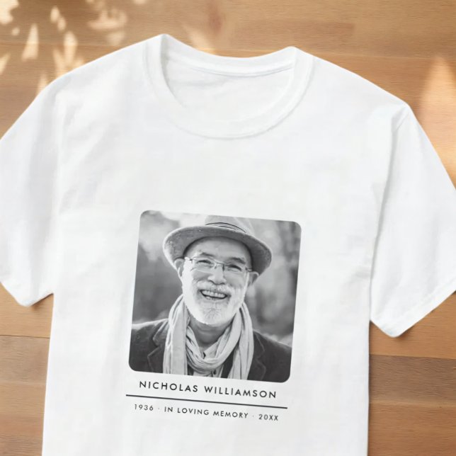 Enkel modern minnesmärkestext med eget foto t shirt (Skapare uppladdad)