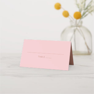 Enkel Modern Mjuk Rosa Rosa Blank Bröllopsdusch Placeringskort