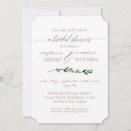 Enkel, modern, modern, grön Möhippa för Löv Inbjudningar