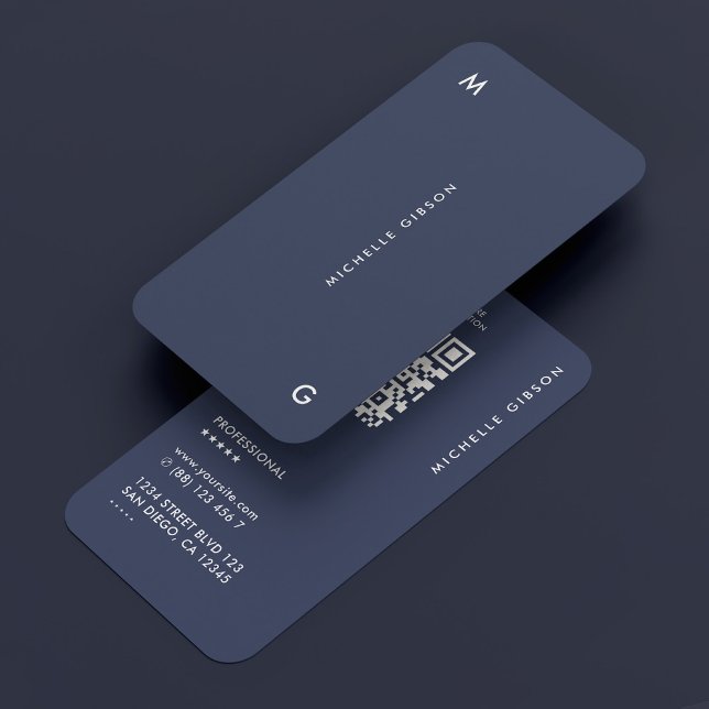 Enkel, modern, modern Professionell, marin blå Visitkort (Simple Minimal Modern Professional Navy Blue Business Card
)