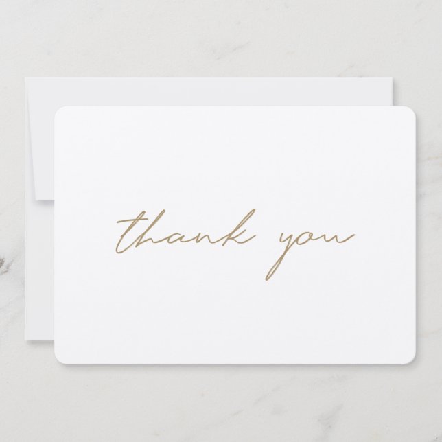 Enkel Modern Modern Rustic Guld Script Kraft Gener Tack Kort (Framsida)