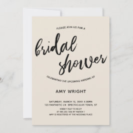 Enkel, modern Möhippa för handskrift i Cream Inbjudningar