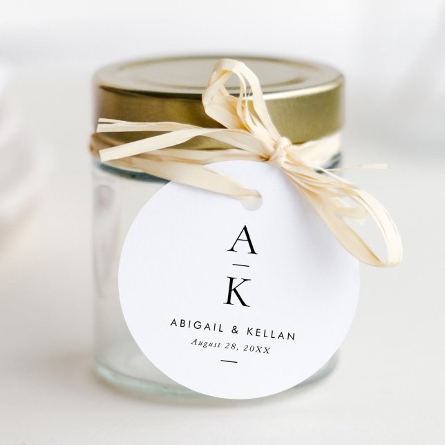 Enkel modern Monogram Bröllop Gåvor Etiketter (Skapare uppladdad)