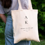 Enkel modern Monogram Bröllop Tygkasse<br><div class="desc">Enkel Modern Monogram Bröllop Tote Bag har moderna typpar i mjuka,  moderna jordtoner.</div>