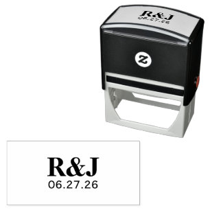 Enkel Modern Monogram från Bröllop Självfärgande Stämpel