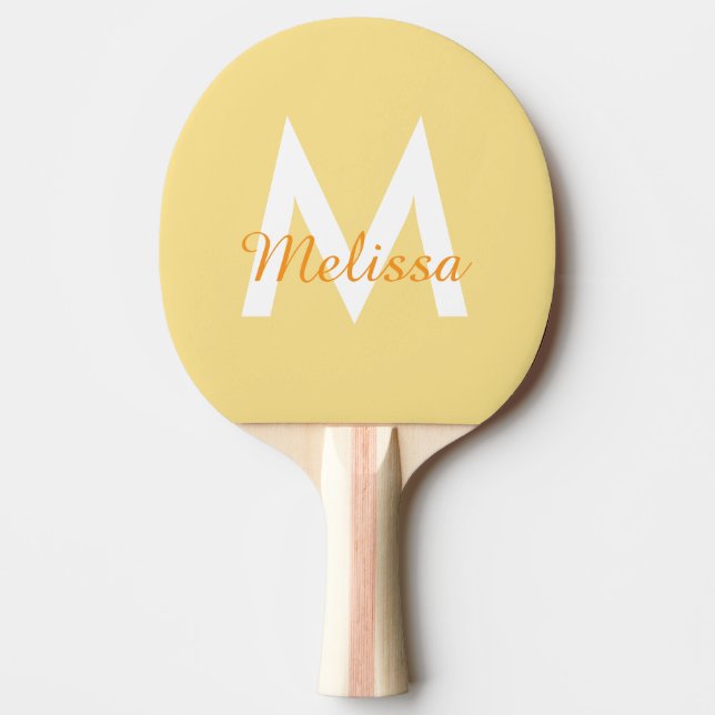 enkel modern Monogram, girig namn Pingisracket (Framsidan)