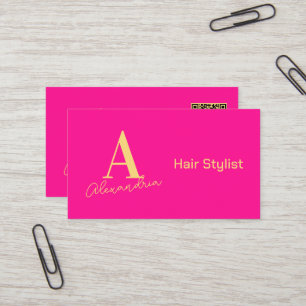 Enkel modern monogram hårslista visitkort