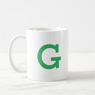 Enkel modern Monogram Initial Brev i Grönt Kaffemugg