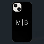 Enkel modern monogram inledande Personlig<br><div class="desc">Enkel Modern Monogram Initial Personlig Namn iphone case har personligens monogram på en svart bakgrund. Designad av ©Evco Studio www.zazzle.com/store/evcostudio</div>
